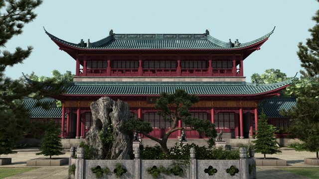 ancient garden 3Dモデル .c4d .max .obj .3ds .fbx .stl .blend 