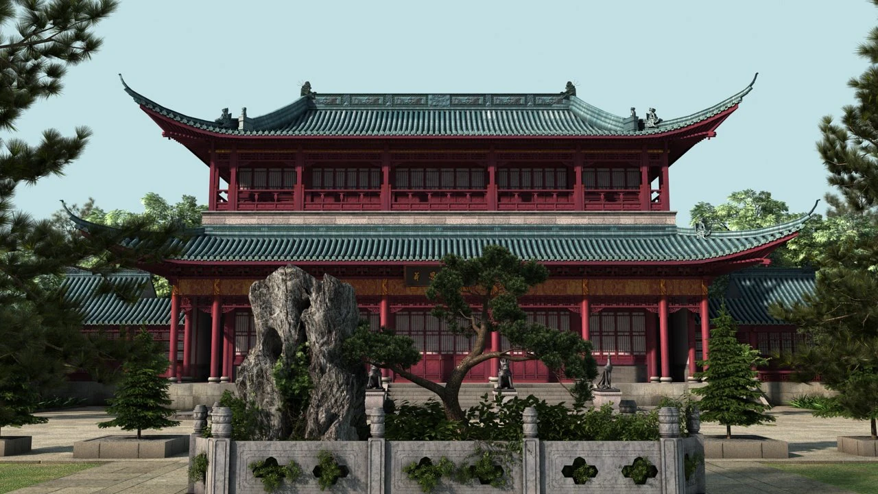 ancient garden 3D Model .c4d .max .obj .3ds .fbx .stl .blend 