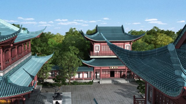 ancient garden 3D Модель .c4d .max .obj .3ds .fbx .stl .blend 