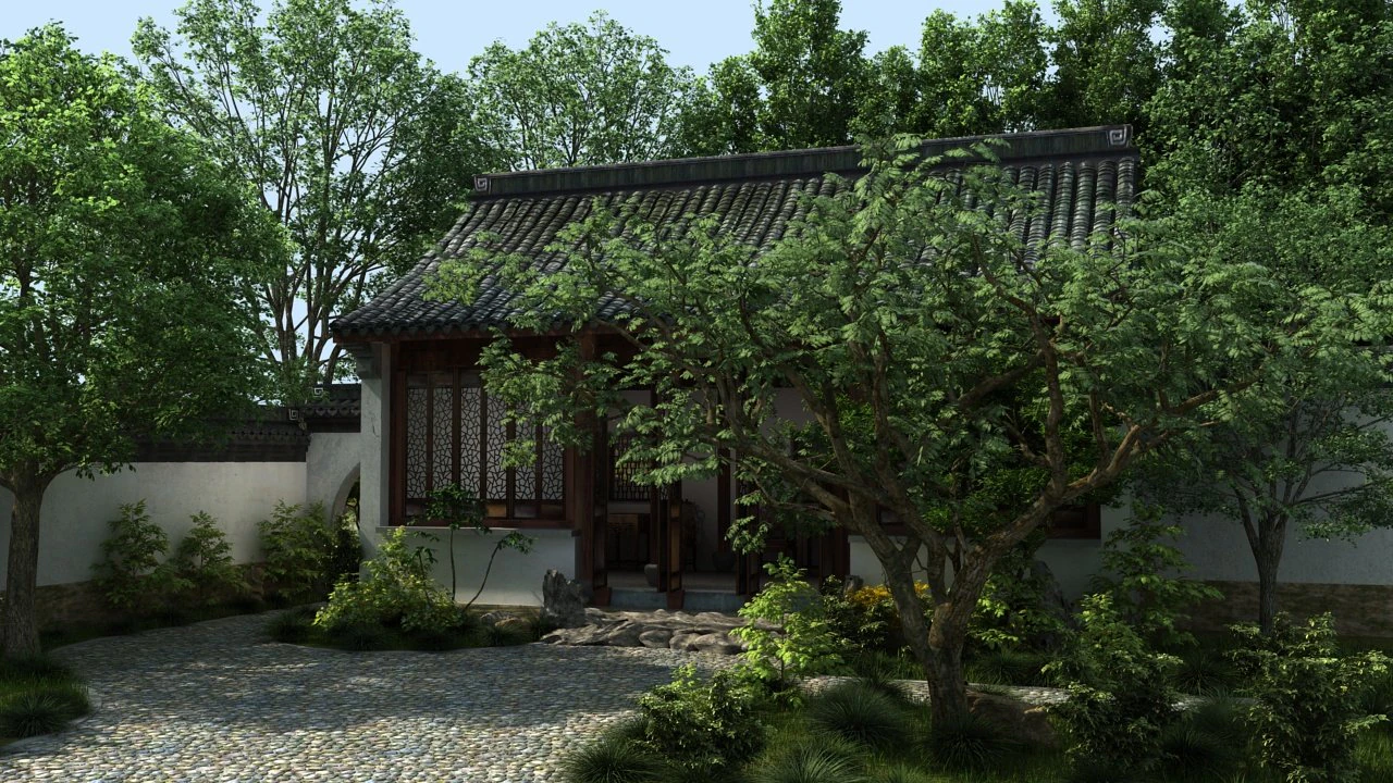 ancient garden 3D Model .c4d .max .obj .3ds .fbx .stl .blend 