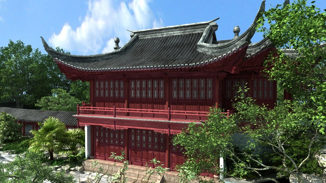 ancient garden 3D Model .c4d .max .obj .3ds .fbx .stl .blend 