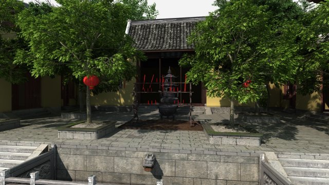 ancient garden Model 3D .c4d .max .obj .3ds .fbx .stl .blend 