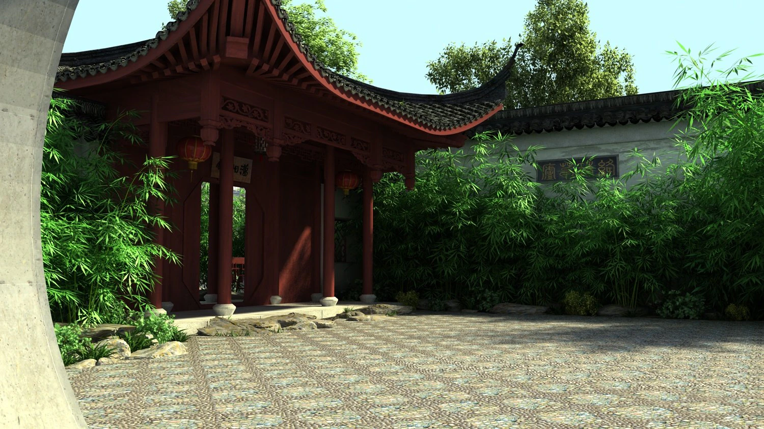 ancient garden 3D Model .c4d .max .obj .3ds .fbx .stl .blend 