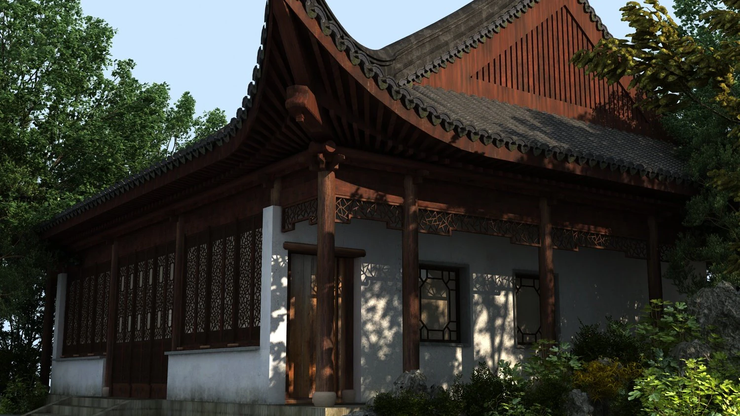 ancient garden 3D Model .c4d .max .obj .3ds .fbx .stl .blend 