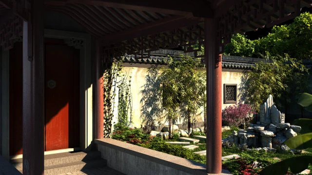 jardim antigo Modelo 3D .c4d .max .obj .3ds .fbx .stl .blend 