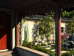 jardim antigo Modelo 3D