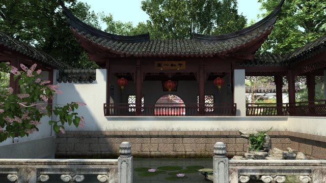 ancient garden 3D 모델 .c4d .max .obj .3ds .fbx .stl .blend 