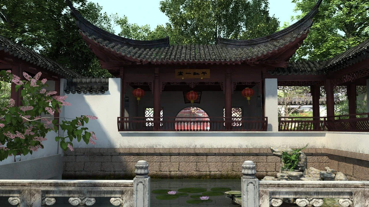 ancient garden 3D Model .c4d .max .obj .3ds .fbx .stl .blend