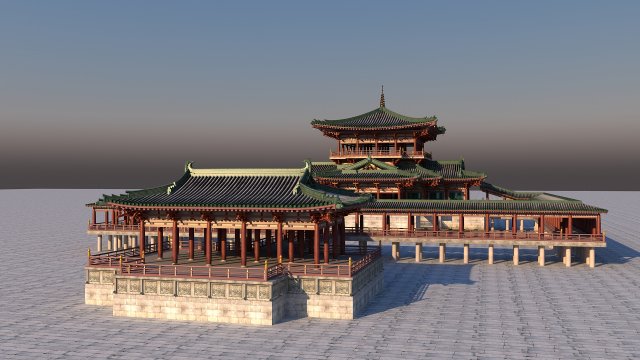 ancient architecture 3D Model .c4d .max .obj .3ds .fbx .stl .blend 