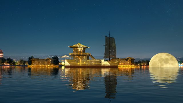 lake view 3D-Modell .c4d .max .obj .3ds .fbx .stl .blend 