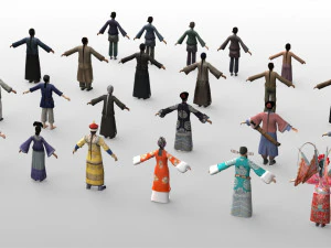 ancient characters 3D Model