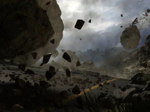 지진 도로 3D 모델