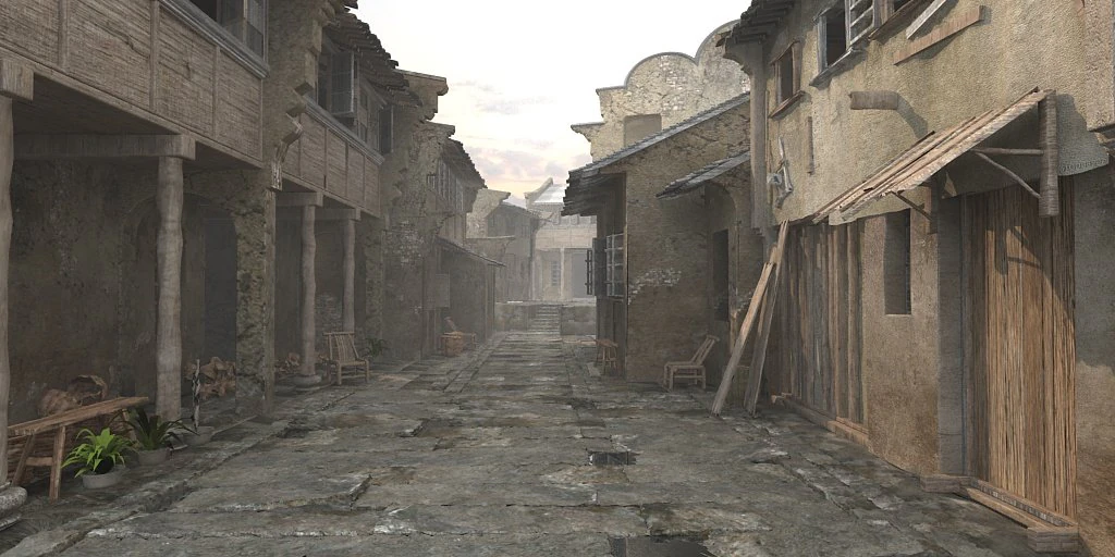 오래된 거리 3D 모델 .c4d .max .obj .3ds .fbx .stl .blend 