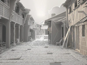 오래된 거리 3D 모델