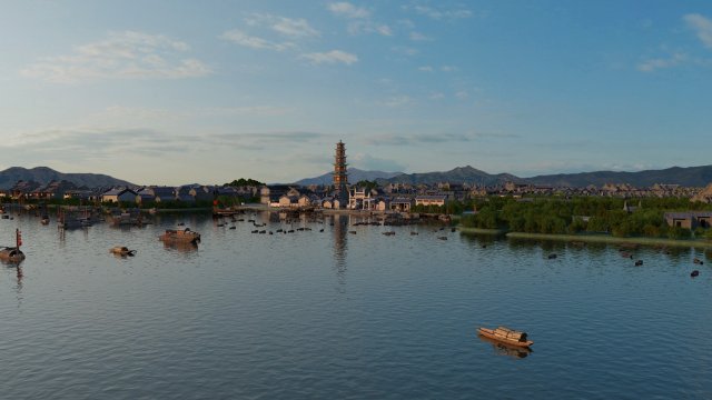 ancient building pier 3D 模型 .c4d .max .obj .3ds .fbx .stl .blend