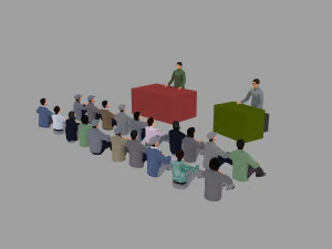 reuni&atilde;o de trabalhadores Modelo 3D