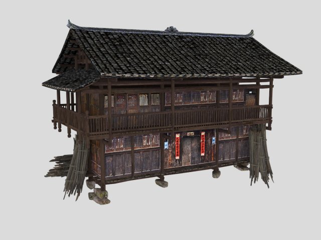 wooden house 3D मॉडल .c4d .max .obj .3ds .fbx .stl .blend 