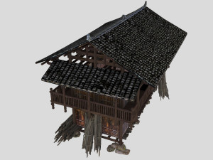 wooden house 3D मॉडल