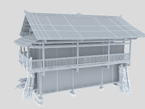 wooden house 3D मॉडल