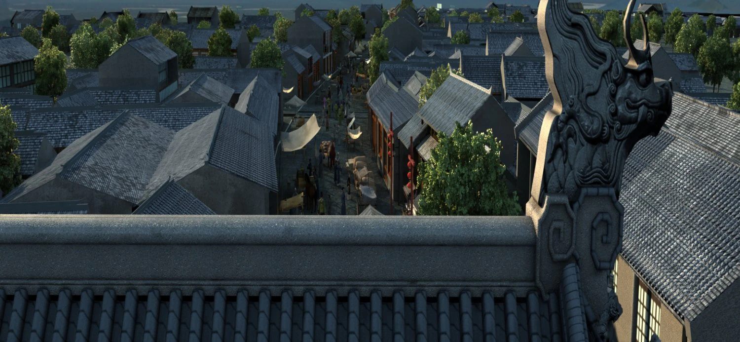 ancient commercial street 3D Model .c4d .max .obj .3ds .fbx .stl .blend 