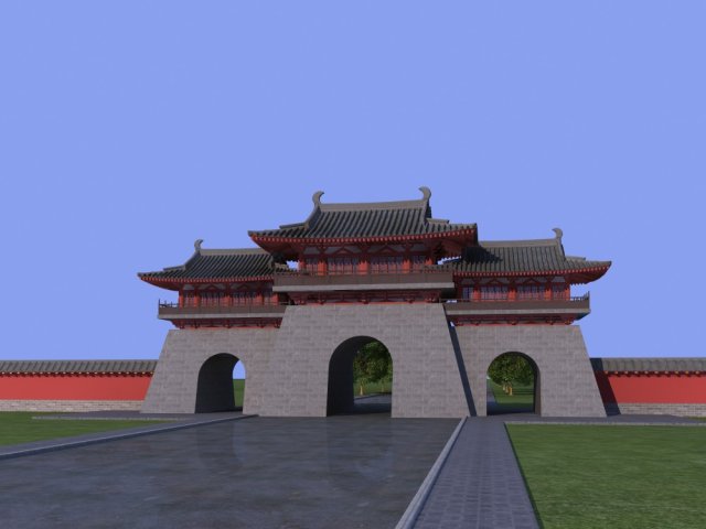 city gate tower 3Dモデル .c4d .max .obj .3ds .fbx .stl .blend 