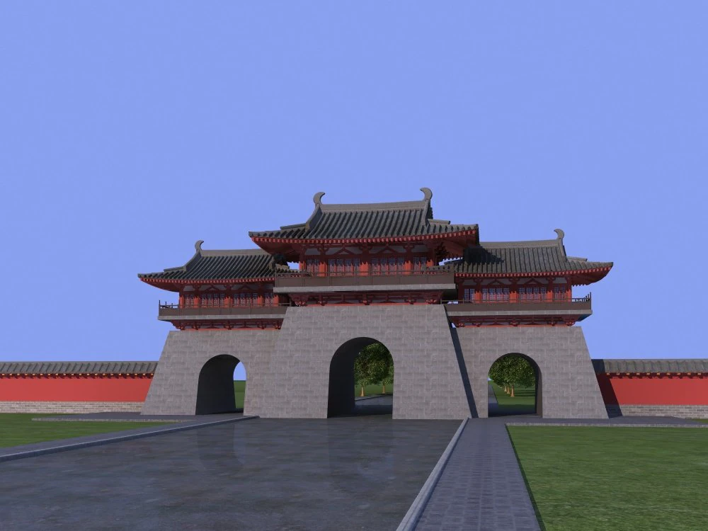 city gate tower 3D Model .c4d .max .obj .3ds .fbx .stl .blend 