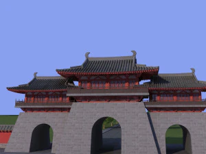 city gate tower 3D Model