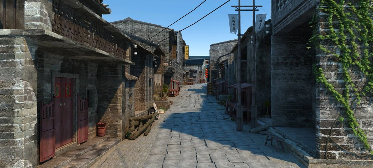 ancient street 3D Model .c4d .max .obj .3ds .fbx .stl .blend