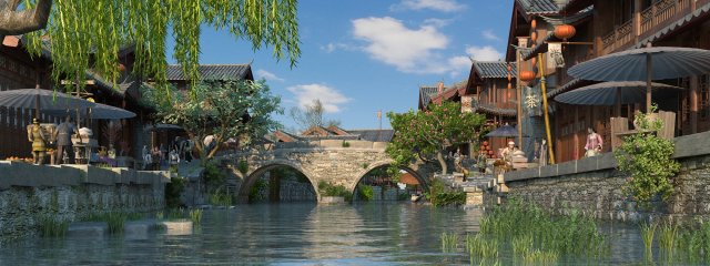 ancient town Modello 3D .c4d .max .obj .3ds .fbx .stl .blend 