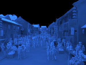 ancient town night view 3D-Modell