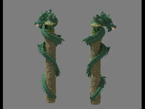 колонна дракона 3D Модель
