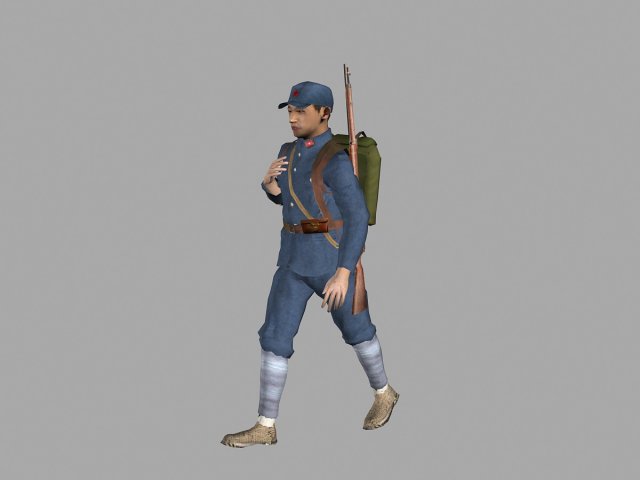 red army warrior 3D Model .c4d .max .obj .3ds .fbx .stl .blend 