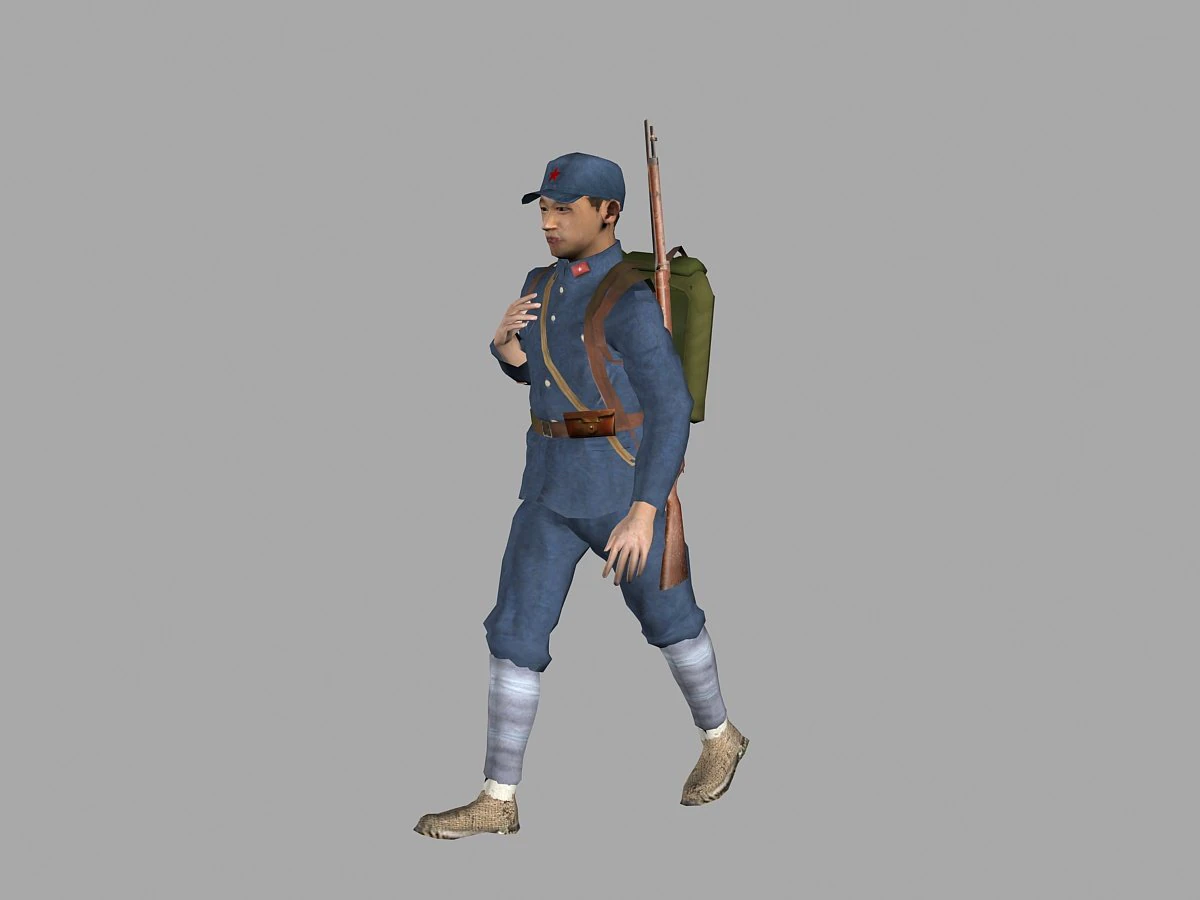 red army warrior 3D Model .c4d .max .obj .3ds .fbx .stl .blend 