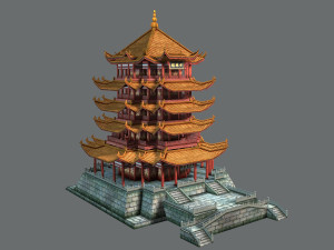 yellow crane tower Modello 3D