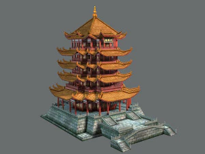 torre de guindaste amarelo Modelo 3D