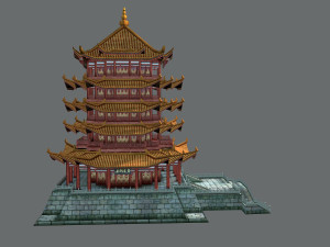 yellow crane tower 3D 모델
