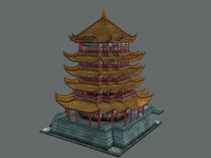 yellow crane tower 3D Model