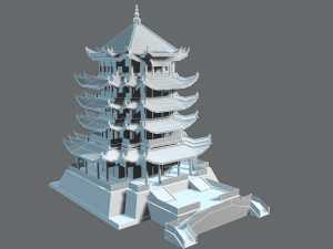 yellow crane tower 3D 모델