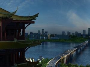 yellow crane tower 3D Model