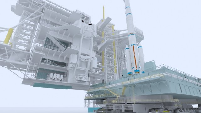 rocket launch tower 3D Модель .c4d .max .obj .3ds .fbx .stl .blend 