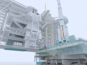 rocket launch tower Modelo 3D