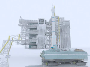 rocket launch tower 3D Model