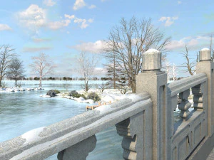 inverno do lago jinqiu Modelo 3D
