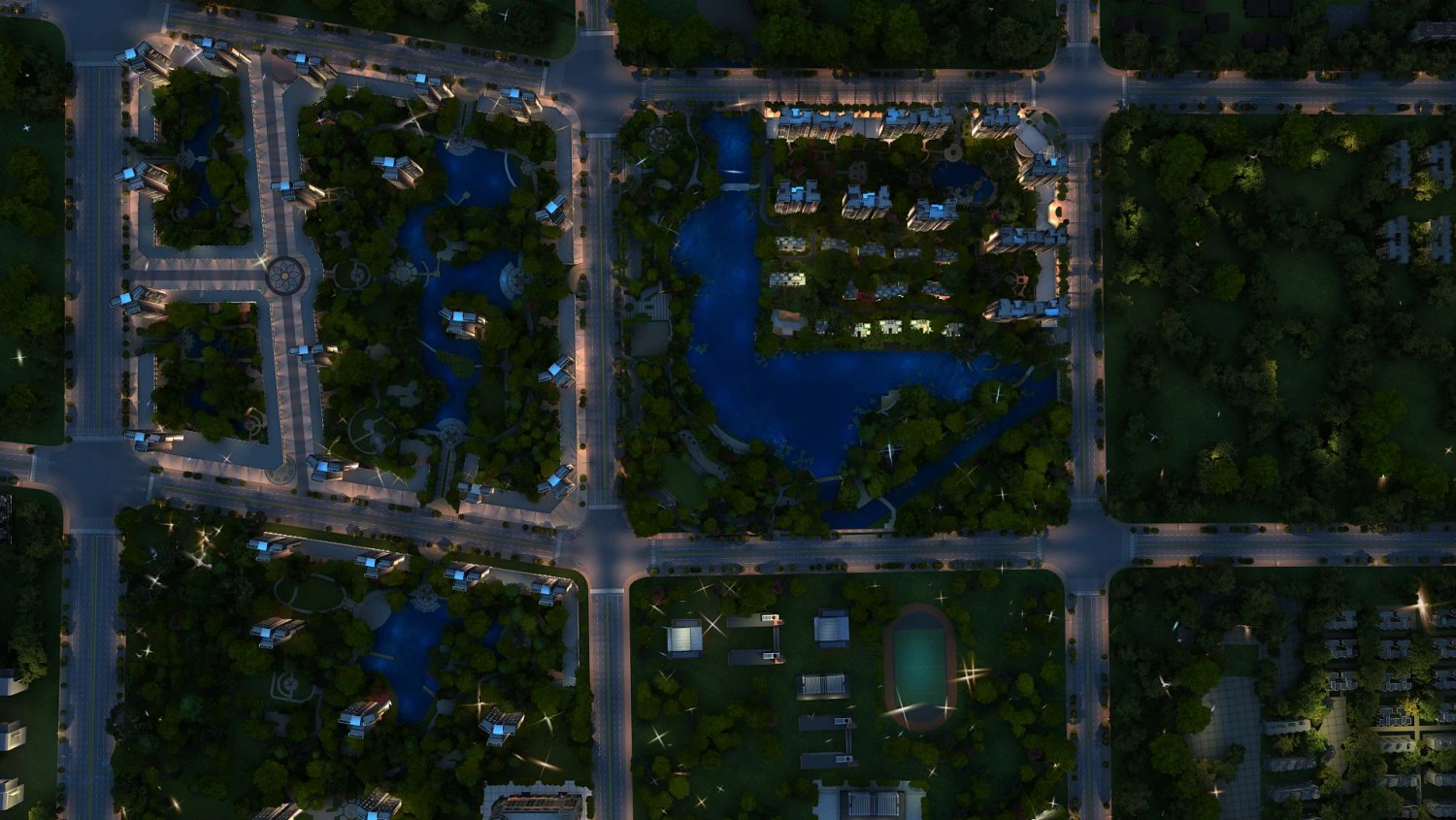 city night scene 3D Model .c4d .max .obj .3ds .fbx .stl .blend 
