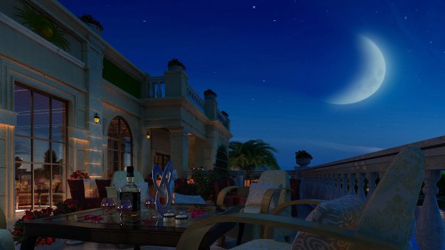 city night scene Model 3D .c4d .max .obj .3ds .fbx .stl .blend