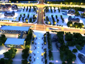 Ночная сцена города 3D Модель