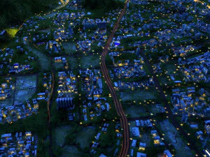 शहर रात का दृश्य 3D मॉडल