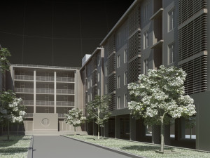 university building Modello 3D
