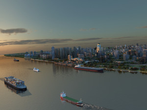 cross-sea bridge 3D मॉडल