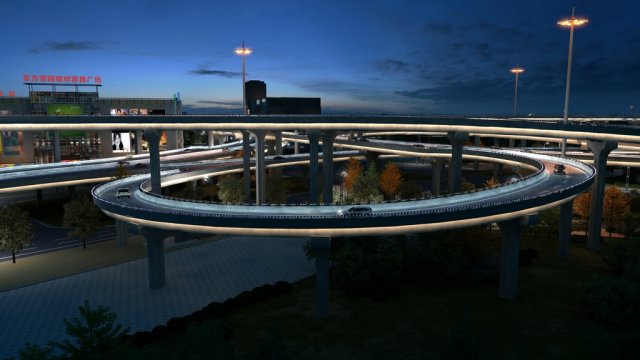 overpass 3D Модель .c4d .max .obj .3ds .fbx .stl .blend 